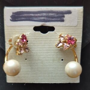 NWOT (#67) Kate Spade Dainty Sparklers Drop Back Earrings In Gold Tone
